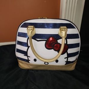 Hello Kitty Purse Blue Sequin Stripes/Red Sequin